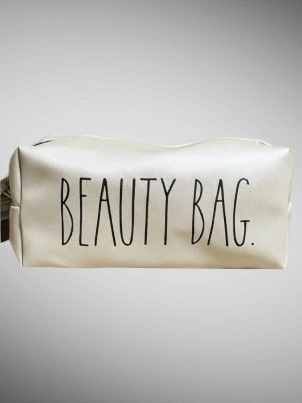 Rae Dunn Beauty Bag Metallic Pink Zip Cosmetic Travel Case NWT